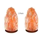 Himalayan Natural Glow Hand Carved Crystal Rock Dimmer Control Salt Lamp 2-PACK
