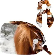 [YTYVAGT] Scrub Caps Women,Scrub Hats Suitable for Women,Animal High Land Cow