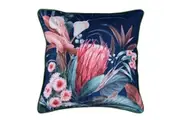 Bianca Balwyn Square Soft Plush Velvet Cushion 43x43cm Throw Pillow Navy