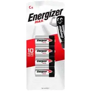 Energizer MAX C Alkaline Batteries 4 Pack