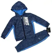 Nike NWT Boy Size 24 Month Track Suit Jacket Bottoms NIKE Logo Therma Blue