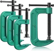 4 Pcs C Clamp Set 2 Inch Heavy Duty G-Clamps Automotive and Wood Working Clamps with Jaw Opening Sliding for DIY Carpentry Woodworking Welding and Building(2 Inch, Green)