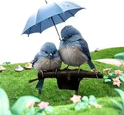 Bird Yard Signs - Acrylic 2D Flat Blue Bird with Umbrella Garden Stakes Decor | Plant Pot Sticks Art Decoration Ground Insert for Outdoor Home Spring Outside Porch