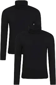 [Mountain Warehouse] Meribel Mens Thermal Baselayer Top - Combed Cotton Sweater, Roll Neck Jumper, Breathable, Quick Drying & Fitted Sleeves - for Everyday Winter Use