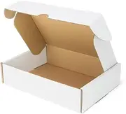 200x150x50 mm (aprox. 8x6x2 in) Shipping Boxes Small White Corrugated Cardboard Die Cut Box for Packing Mailing with clear roun stickers.