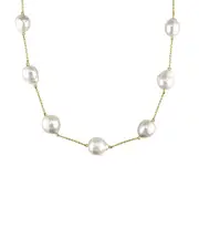 14K 12mm Pearl Tin Cup Necklace
