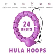24 Knots Smart Hula Hoop Fitness Detachable Hoops Weight Hoola Hoops Purple AU