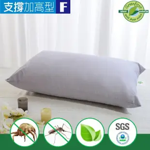 【LooCa】防蹣竹炭淨化支撐棉枕頭 加高型-1入(Greenfirst系列)