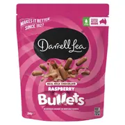 Darrell Lea Real White Chocolate and Raspberry Bullets 204g