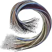 Necklace Cord, Selizo 100pcs Necklace String, Waxed Cotton Necklace Cord with Clasp Bulk for Jewelry Bracelet Making, Beads, Pendants, Charms