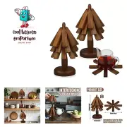 2 Set Wooden Trivets for Hot Dishes Tree Shape Trivet Set Coaster Wood Table ...