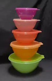 ✅ Brand New Tupperware Classic Wonderlier Bowls 5-Pc Set ~ Multicolor*
