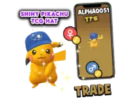 Pokemon Shiny Pikachu TCG Hat Registered Trade or friendship for 30 days