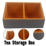 Double Compartment Tea Caddy Hotel Room Organiser for Tea Bags Sugar Storage Box