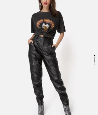 Motel Rocks FAROE PU TROUSER IN BLACK