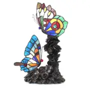 EDITH 2 Tiffany-style 2 Light Butterfly Table Lamp 10" Wide