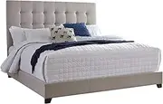 [Signature Design by Ashley] Dolante Queen Size Upholstered Tufted Bed Frame, Beige