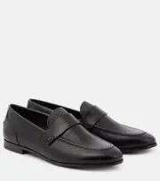 [Brunello Cucinelli] Brunello Cucinelli Monili leather loafers AU 9 black