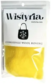 Wistyria Editions R-W827R Wool Roving 12" .22oz-Yellow (4Pk)