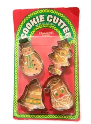 Vintage Capers Christmas Stainless Steal Cookie Cutters New USA Set of 4