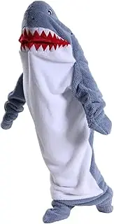 [Fxvhojq] Shark Sleeping Bag,Shark Blanket Sleeping Bag,Shark Hoodie Sleeping Bag,Wearable Shark Blanket,Comfortable Shark Blanket for Adults Kids Home Camping