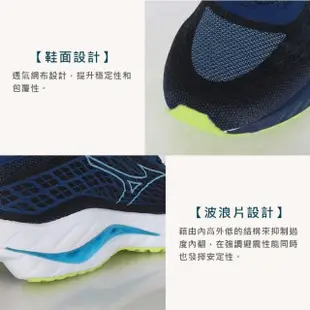 【MIZUNO 美津濃】WAVE INSPIRE 20 SSW 男慢跑鞋-慢跑 訓練 深藍黑綠(J1GC241303)