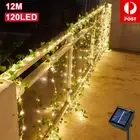 120 LED Solar Powered Ivy Fairy String Lights Garden Outdoor Wall Fence Light AU