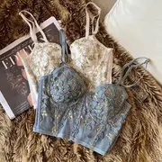 Set: Embroidered Bralette + Panties Airy Blue (Bra Only) - M