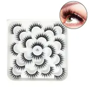 Nevenka 10 Pairs 3D False Eyelashes Reusable Wispy Cat Eye Natural Look Lashes-112