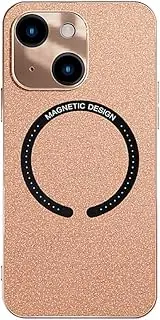 EiYioun for iPhone 13 Mini Soft Leather Case, Slim Fit Electroplated Frame Case Compatible with MagSafe, Ultra-Thin Wireless Charging Phone Protection Cover