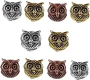 [Anneome] Elegant Owl Connector Charms 10pcs Metal Spacer Beads for Jewelry Making for Diy Projects Random Color