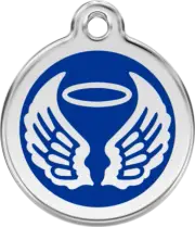 Red Dingo Angel Wings Dark Blue - Lifetime Guarantee - Cat, Dog, Pet ID Tag Engr