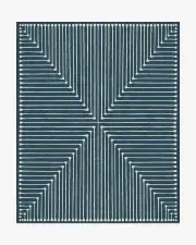 245' x 305' | Machine Washable Runner Rug | Kid & Pet Friendly | Indoor Rug | Jonathan Adler Inkdrop Lapis Blue Rug | Ruggable