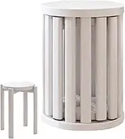 Stackable Stool Table - Stackable Nesting Coffee Table Round Stool,Space-Saving Kitchen Dining Room Seat Living Room Furniture for Bedroom Classroom School