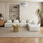 Martina Bouclé Sofa Set with Ottoman - 6 Piece