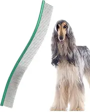 Dog Combs for Grooming Matting | Pet Deshedding Curved Comb for Dogs,Pet Comb, Metal Teeth Comb for Dogs & Cats, Pet Hair Comb for Home Grooming, Removes Knots, Mats and Tangles