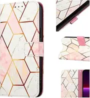 [WOWUDI] for Nokia G21 / G11 Case, PU Leather Phone Flip Wallet Silicone Protective Painted Marble[Tripod Function] Phone Case-LS002