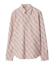 Burberry Logo Embroidered Checkered Shirt UK8,UK10,UK6,UK12,UK4,UK2 fluff color
