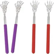 Baluue 4pcs Skull Hand Scratching Cool Things Telescopic Back Scratcher Portable Back Handheld Back Massager Household Tools Mini Back Scratcher Handheld Back Scratcher Tools Metal