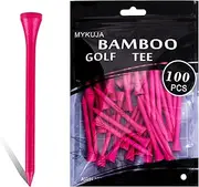 MYKUJA Pink Golf Tees 100Pcs Pack-3 1/4-2 3/4-2 1/8-Women Golf tees-Girls Golf Tees-Bamboo Golf Tee-Golf Gifts