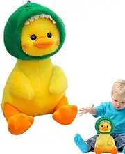 Stuffed Duck Plush - 9.84-Inches Cartoon Yellow Duck Plush | Baby Sleeping Buddy, Sofa Cushions, Decoration Stuff, Animal Home Decor for Animal Themed Parties