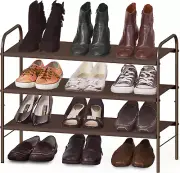 Shoe Racks Storage 3-Tier Organizer Bronze