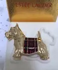 1992 ESTEE LAUDER SCOTTIE DOG COMPACT w/ KNOWING SOLID PERFUME in Orig. BOX RARE