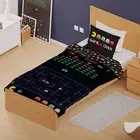 RETRO GAMES SINGLE DUVET COVER SET PAC-MAN SPACE INVADERS - 2 IN 1 DESIGN
