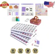 Portable Chinese Mahjong Set – 144 Melamine Tiles with Travel Bag & Instructions