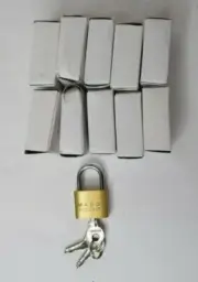 Mini Padlock Madol Luggage Brass 20mm Tiny Zipper Box Lock 3 Keys - Lot of 10