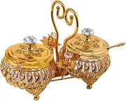 Perfk Light Luxury Seasoning Box Condiment Pot Serving Tray Sugar Bowl Divided Dried Fruit Plates for Restaurant Event Dining Table