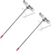Vaguelly 2Pcs High Kitchen Thermometer Stainless Steel Food Gauge with Fixing Clip for Accurate Cooking and Oil Measurement