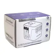 International Power Plug Adapter (USA, AUS, EU, UK) 4 USB Ports