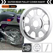 Chrome Outer Rear Pulley Insert Cover For Harley Fatboy Softail Springer FXSTS